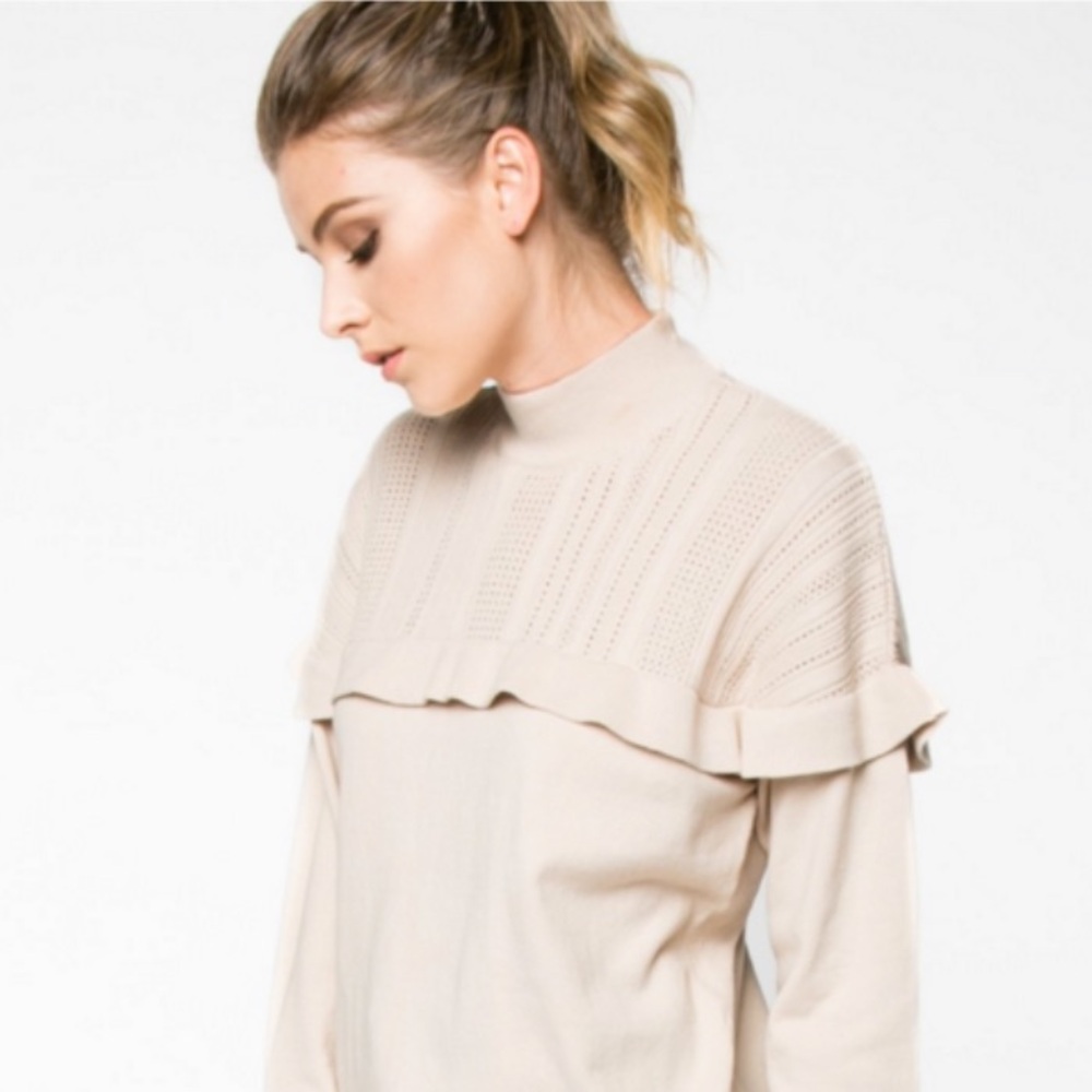 Everly Cream Cowl Neck Sweater - Picture 3 of 7